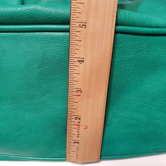 Liz Claiborne Green Faux Leather Satchel / Shoulder Purse - Picture 9 of 11